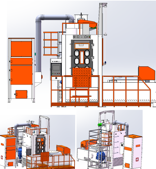 自动台车数控加压喷砂机